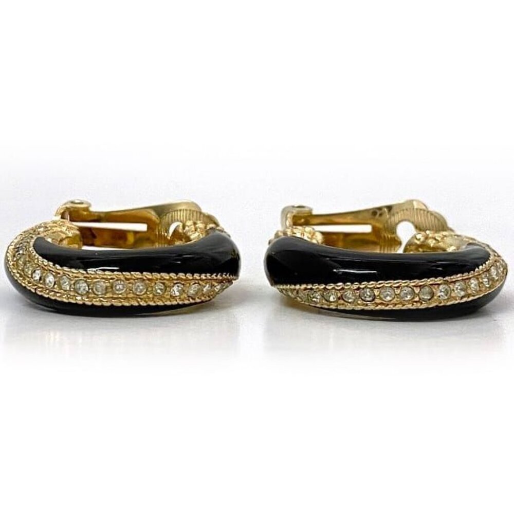 Christian Dior Earrings Gold Black - Picture 3 of 10